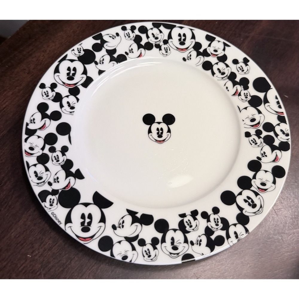 Disney All Over Mickey  Black White Cup Plate Bowl Set NWT - Picture 7 of 8